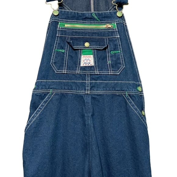 VINTAGE LADY LIBERTY Carpenter Style Dark Wash Overalls - Picture 3 of 15